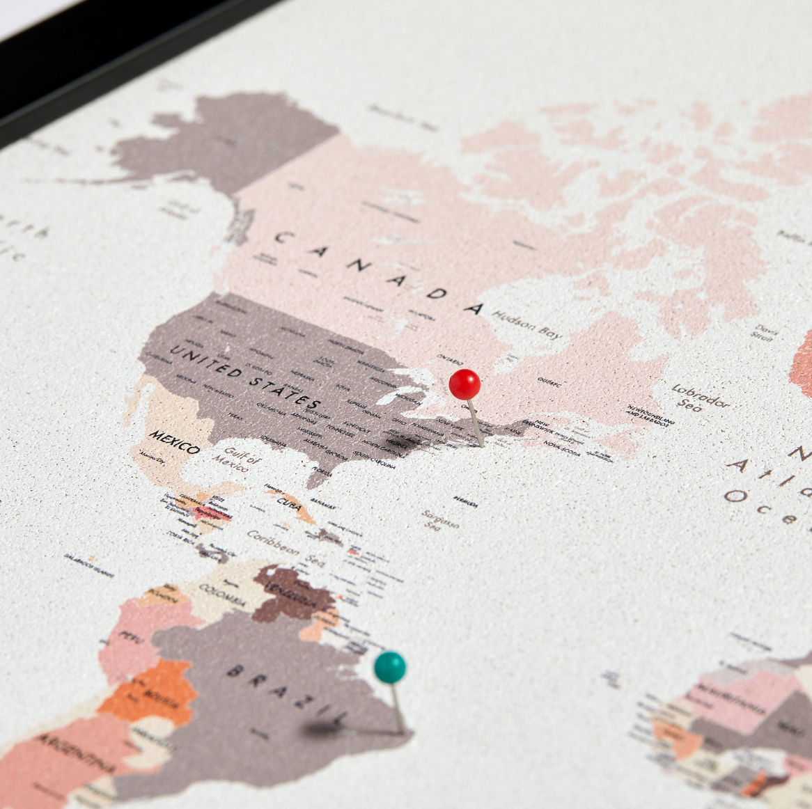 Tonal World Map Cork Board